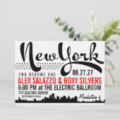 NEW YORK Destination Invitation Kaart (Staand voorkant)