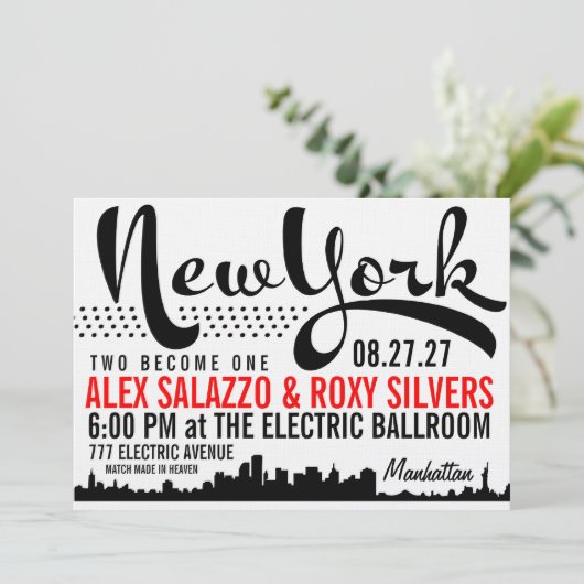 NEW YORK Destination Invitation Kaart (Staand voorkant)