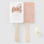 New York Destination Wedding program Handwaaier (Voorkant en achterkant)