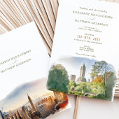 New York Destination Wedding Waterverf Uitnodiging