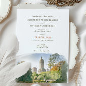 New York Destination Wedding Waterverf Uitnodiging