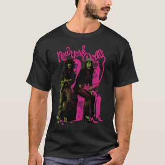 New York Dolls Duo Neon Glam Punk Retro Ontwerp T-shirt