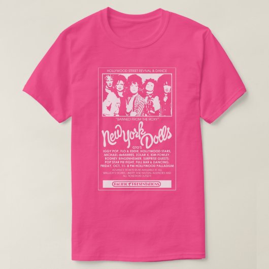 New York Dolls Show Poster T-shirt (Design voorkant)