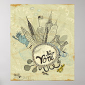 New York Doodle Poster (Voorkant)