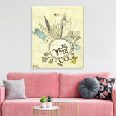 New York Doodle Poster Canvas Afdruk (Insitu (Woonkamer))