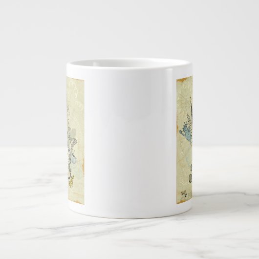 New York Doodle Poster Grote Koffiekop (Voorkant)