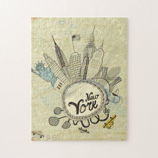 New York Doodle Poster Legpuzzel (Verticaal)