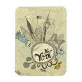 New York Doodle Poster Magneet (Verticaal)