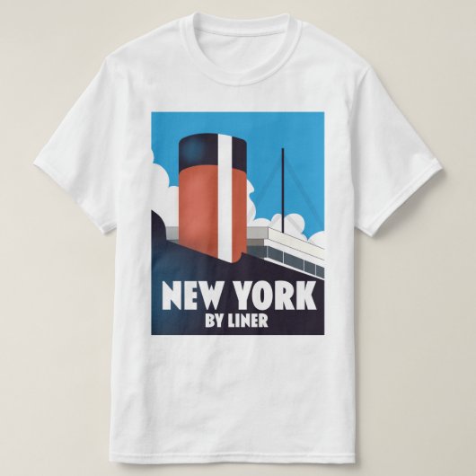 New York door lijnboot T-shirt (Design voorkant)