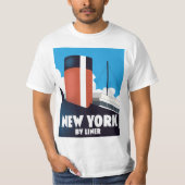 New York door lijnboot T-shirt (Voorkant)