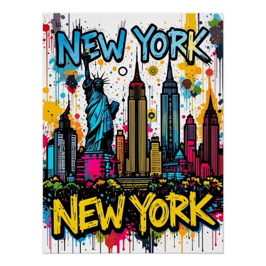 New York Dreams: Vibrant Urban Travel Perfect Poster (Voorkant)