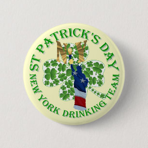 New York drink team St Patrick's day Ronde Button 5,7 Cm