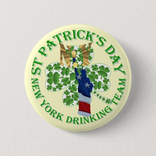 New York drink team St Patrick's day Ronde Button 5,7 Cm (Voorkant)