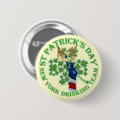 New York drink team St Patrick's day Ronde Button 5,7 Cm (Voorkant /achterkant)