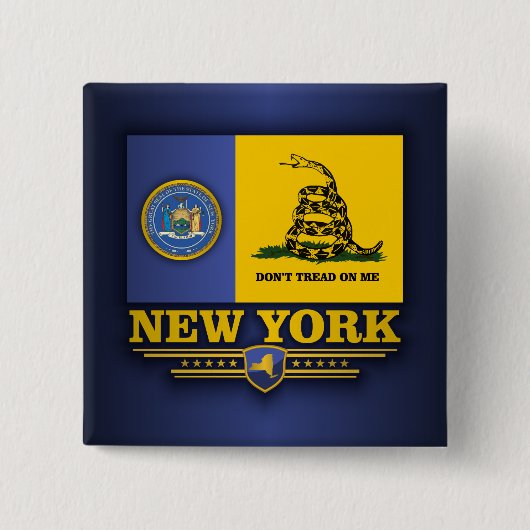 New York (DTOM) Vierkante Button 5,1 Cm (Voorkant)