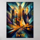 New York Dynamic Cubism - Moderne geometrische sky Poster (Voorkant)