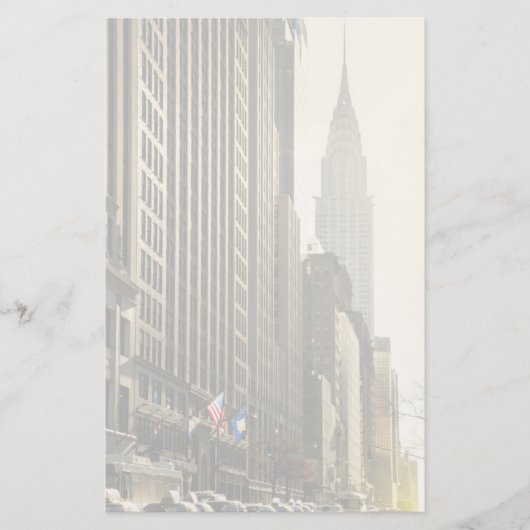 New York, E 42 St en Chrysler Building Briefpapier (Voorkant)