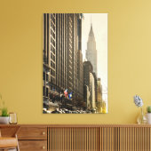New York, E 42 St en Chrysler Building Canvas Afdruk (Insitu (Woonkamer))