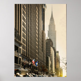 New York, E 42 St en Chrysler Building Poster