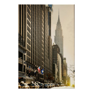 New York, E 42 St en Chrysler Building Poster