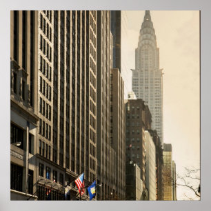 New York, E 42 St en Chrysler Building Poster