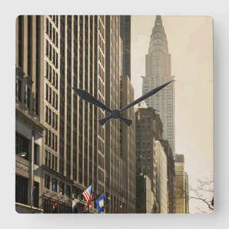 New York, E 42 St en Chrysler Building Vierkante Klok