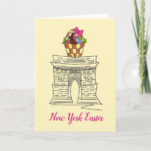 New York Easter Basket Washington Square Arch NYC Feestdagen Kaart