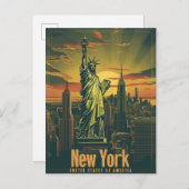 New York - Een Vrouwe Vrijheid Briefkaart (Voorkant / Achterkant)