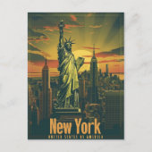 New York - Een Vrouwe Vrijheid Briefkaart (Voorkant)