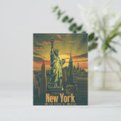 New York - Een Vrouwe Vrijheid Briefkaart (Staand voorkant)