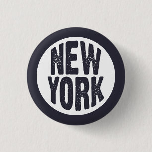 New York - Eenvoudig en zuiver! T-shirt Ronde Button 3,2 Cm