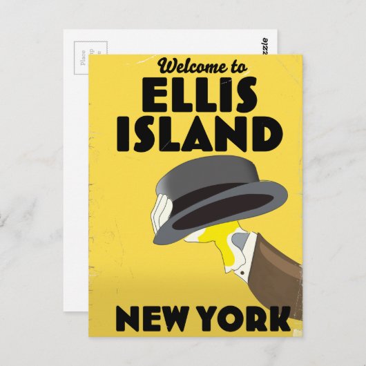 New York Ellis Island Briefkaart (Voorkant / Achterkant)