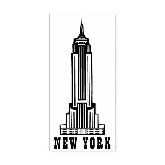 New York Empire State Building Rubber Stamp Rubberstempel (Afrduk)