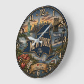 New York Empire State Landmark Coastal Rustic Grote Klok (Hoek)