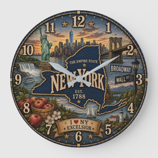 New York Empire State Landmark Coastal Rustic Grote Klok (Voorkant)
