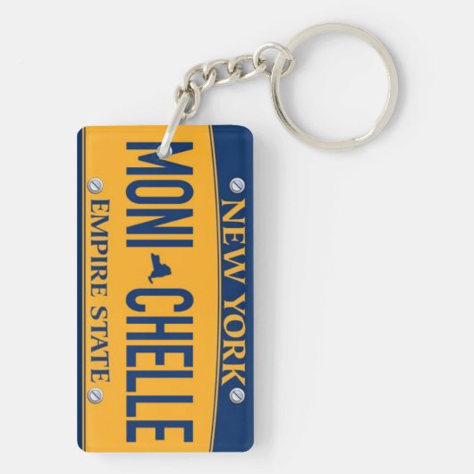New York Empire State License Bord Art Custom Key Sleutelhanger (achterkant)