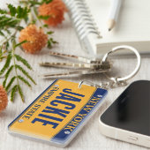 New York Empire State License Bord Art Custom Sleutelhanger (Voorkant Rechts)