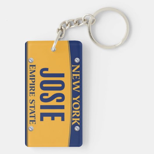 New York Empire State License Bord Art Custom Sleutelhanger (achterkant)
