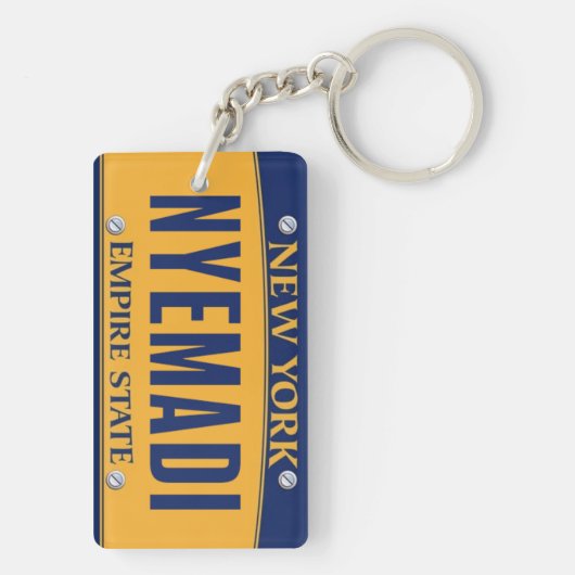 New York Empire State License Bord Art Custom Sleutelhanger (achterkant)