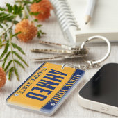 New York Empire State License Bord Art Custom Sleutelhanger (Voorkant Rechts)