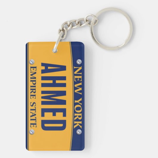 New York Empire State License Bord Art Custom Sleutelhanger (achterkant)