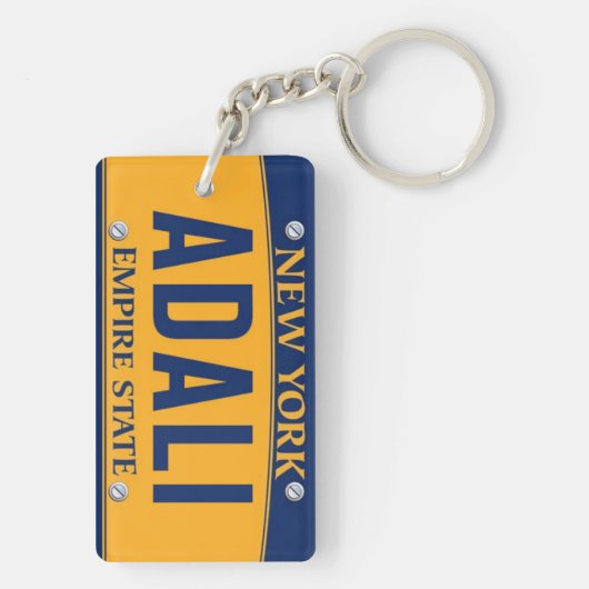 New York Empire State License Bord Art Custom Sleutelhanger (achterkant)