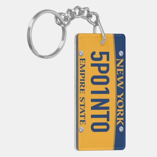 New York Empire State License Bord Art Custom Sleutelhanger (Voorkant Links)