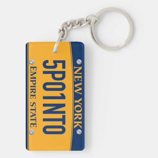 New York Empire State License Bord Art Custom Sleutelhanger (achterkant)