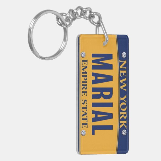 New York Empire State License Bord Art Custom Sleutelhanger (Voorkant Links)