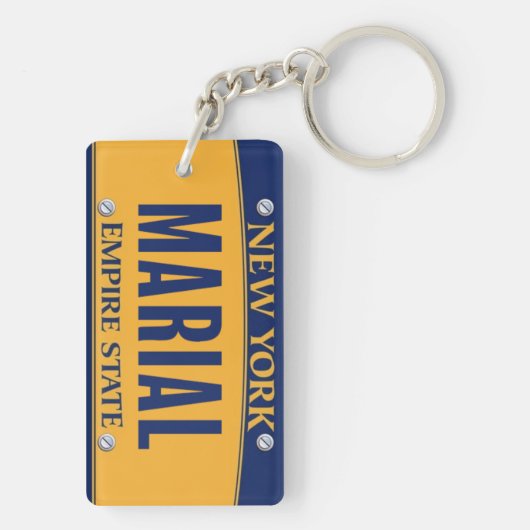 New York Empire State License Bord Art Custom Sleutelhanger (achterkant)