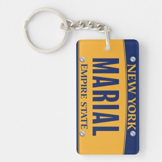 New York Empire State License Bord Art Custom Sleutelhanger (Voorkant)