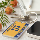 New York Empire State License Plate Art Custom Sleutelhanger (Voorkant Rechts)