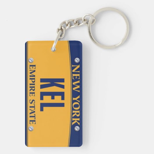 New York Empire State License Plate Art Custom Sleutelhanger (achterkant)
