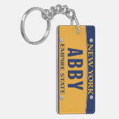 New York Empire State License Plate Art Custom Sleutelhanger (Voorkant Links)